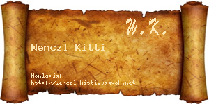 Wenczl Kitti névjegykártya